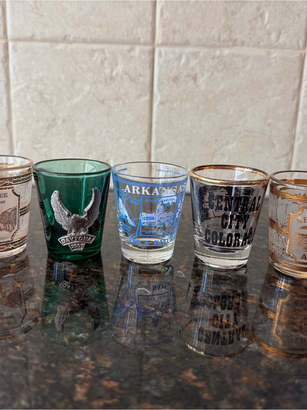 Vintage Souvenir Shot Glass Collectible Lot (Set of 5)